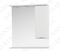 Зеркало со шкафом Sanmaria Квадро 70, белый - глянец, венге с белым