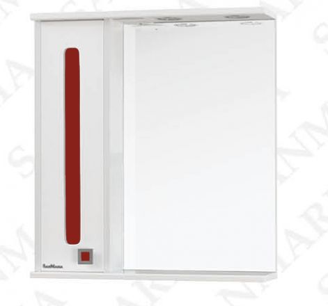 Зеркало со шкафом Sanmaria Париж 60, белый с черными и красными вставками