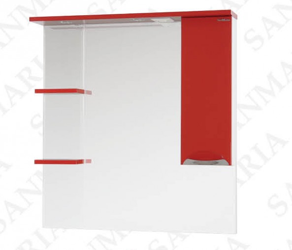 Зеркало со шкафом Sanmaria Милан 90, белый, бежевый, красный, чёрный, вишня, шоколад